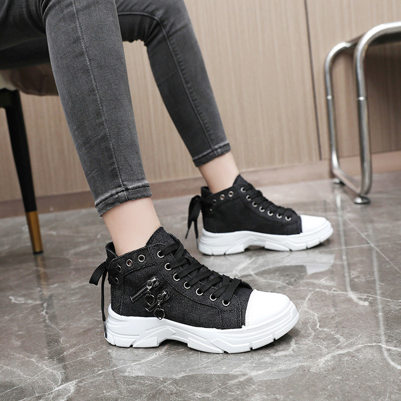 Women's Casual Chunky-Soled Canvas Shoes