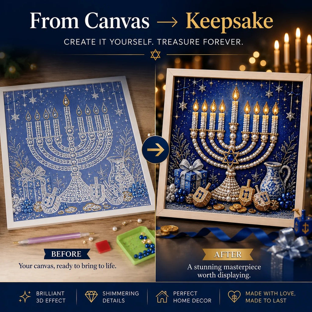 🎁  Festival of Lights Sale - DIY Hanukkah Pearl Art Kit ✨
