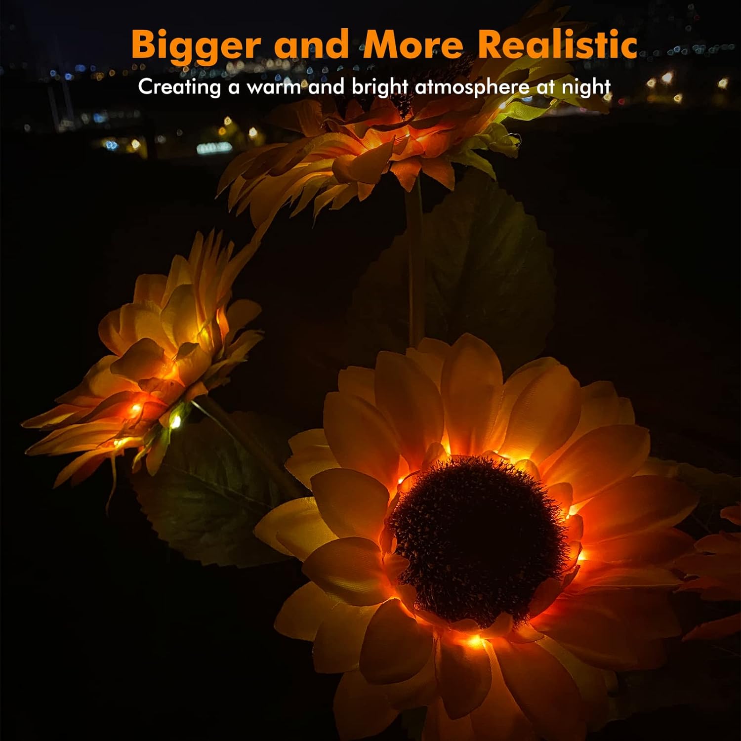 2 Pcs Solar Sunflower Lights