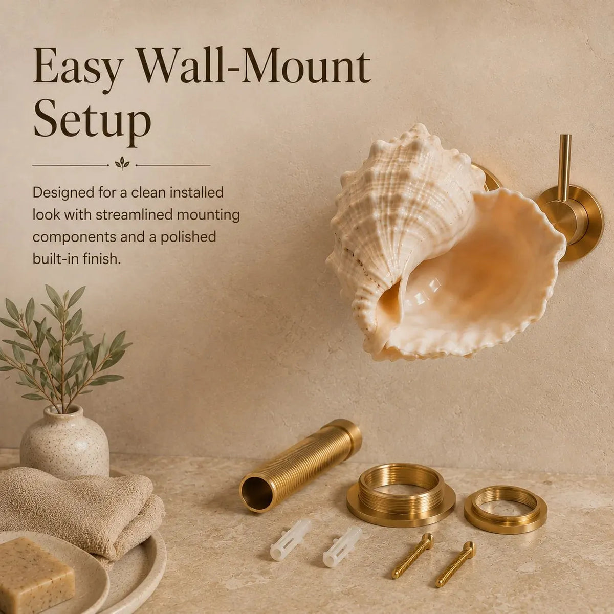🐚Coastal Seashell Wall-Mount Faucet
