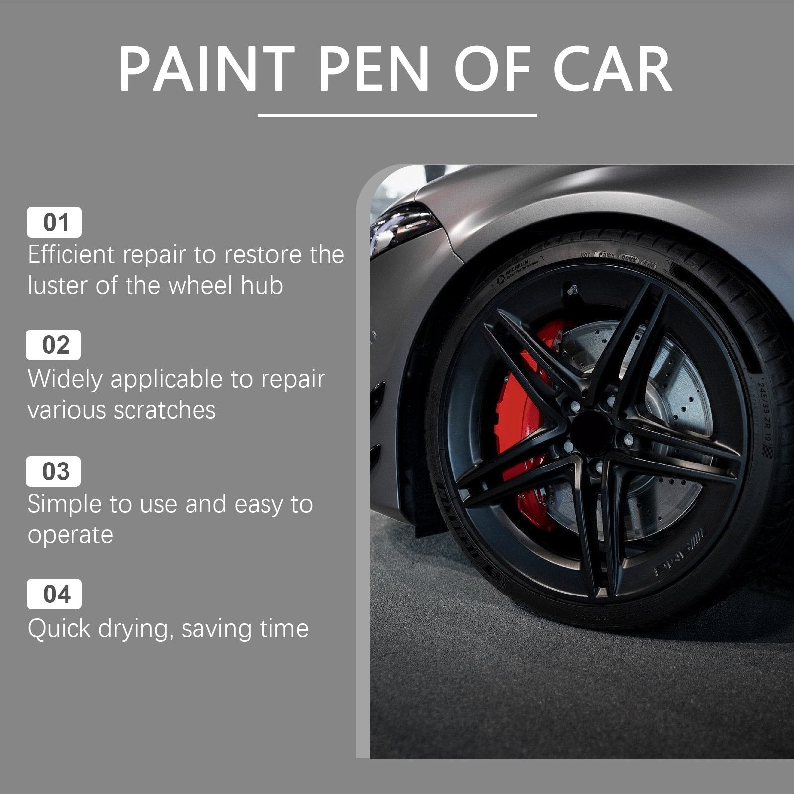 Magic Car Scratch Repair Pen – Fix rim scratches in minutes. Permanent, no‐drip formula. Includes clear coat. ✨🔧
