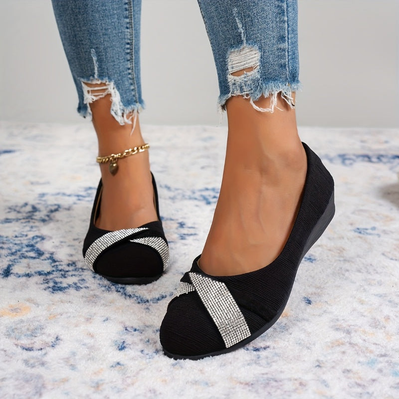 💕Women's Lightweight Fashion Rhinestone Wedge Shoes