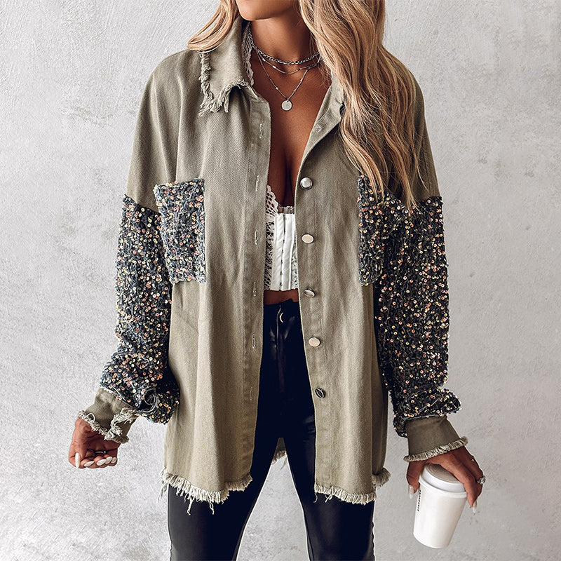 Colorful Quilted Patch Coat for Women