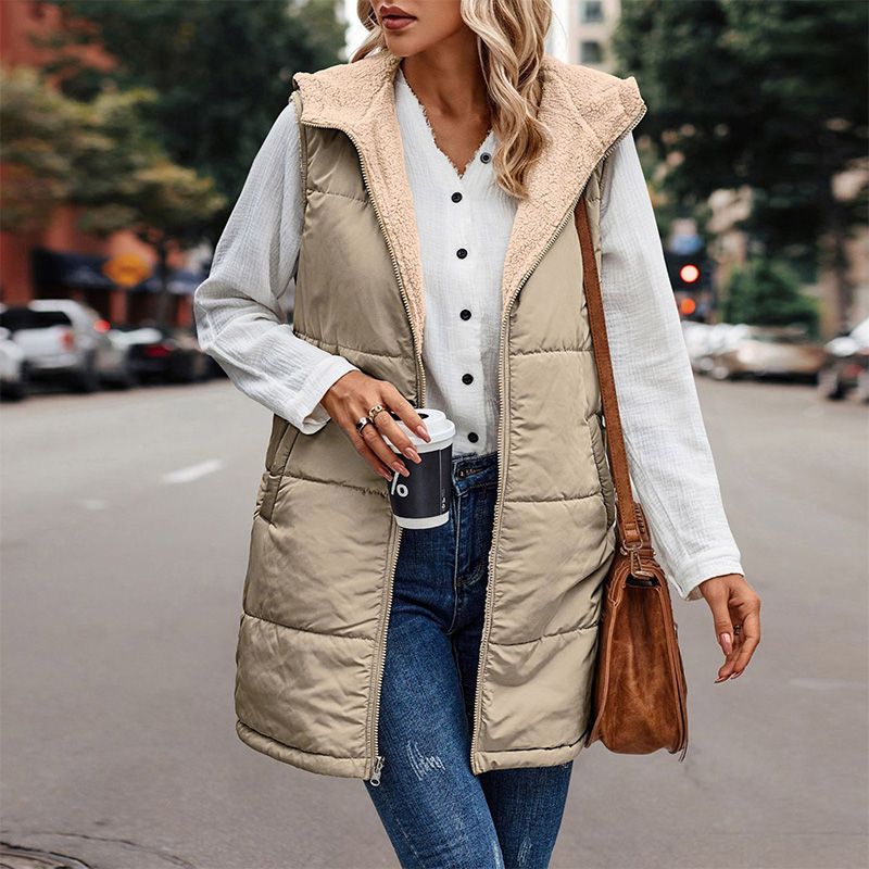 💝Great Gift! Women's Reversible Vest Sleeveless Faux Wool Jacket