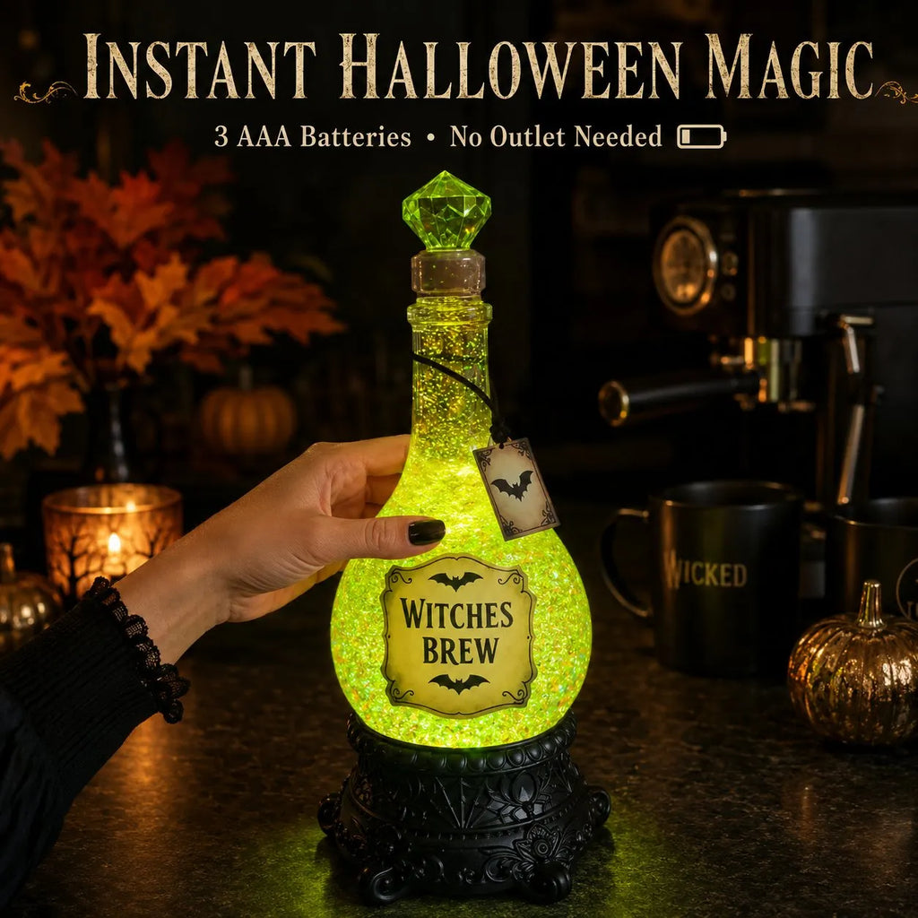 🔥HOT SALE🔥Lighted Witches’ Brew Poison Bottle Glitter Globe