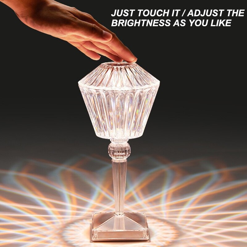 ( Hot Sale)Touching Control Lotus Crystal Lamp