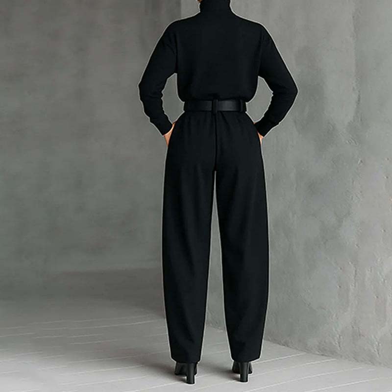 ⏰Women’s Elegant Turtleneck Top & High-Waist Pants Set 👚👖