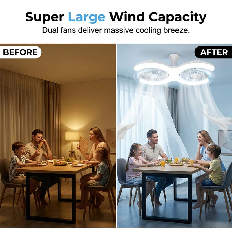 📢📢 ⏰Dual-Head LED Ceiling Fan with Light