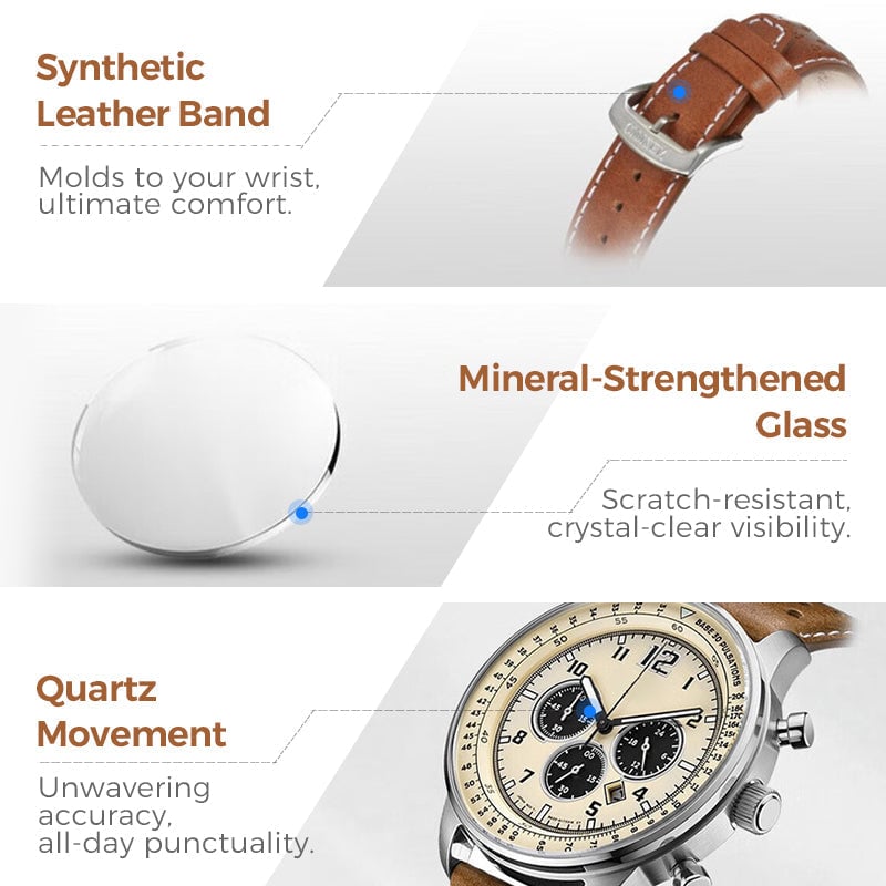 🎁 Men's Waterproof Multifunctional Quartz Watch