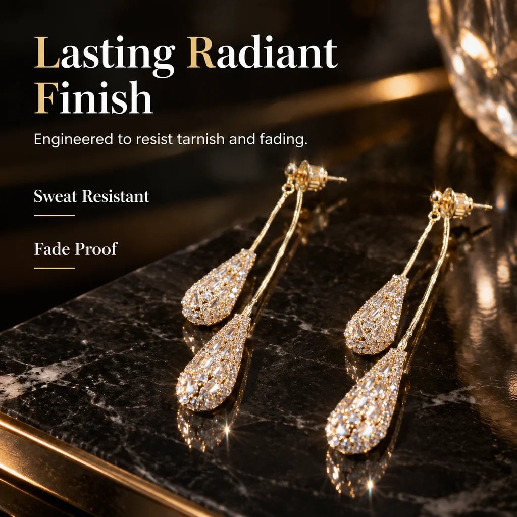 ✨Elegant Zircon Two-Way Teardrop Tassel Earrings for Women💖