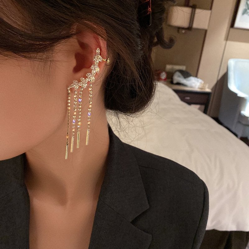 (🌸New Spring)Willow tassel ear cuff earrings