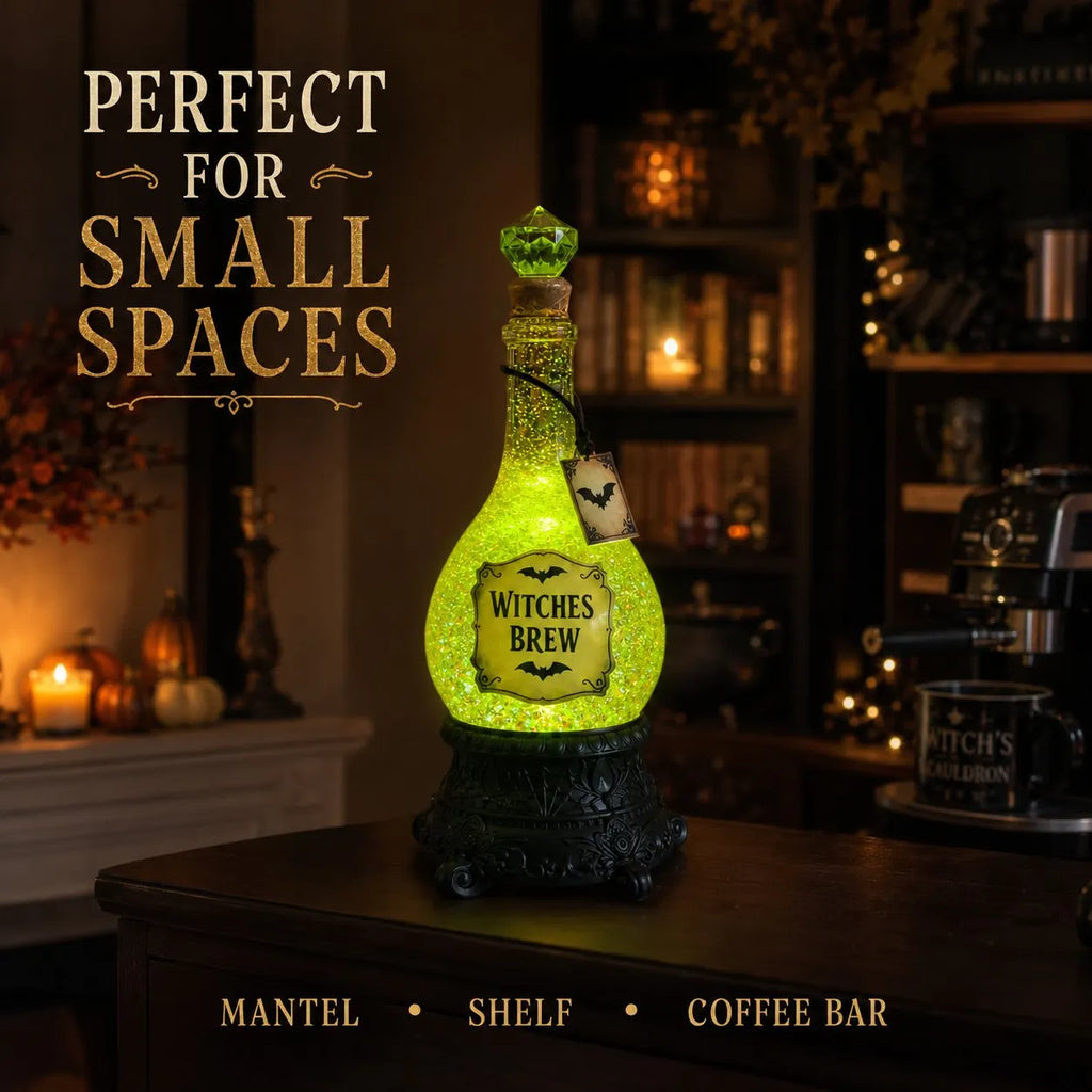 🔥HOT SALE🔥Lighted Witches’ Brew Poison Bottle Glitter Globe