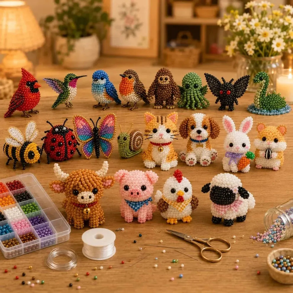 🏆Small 3D bead animal craft kit