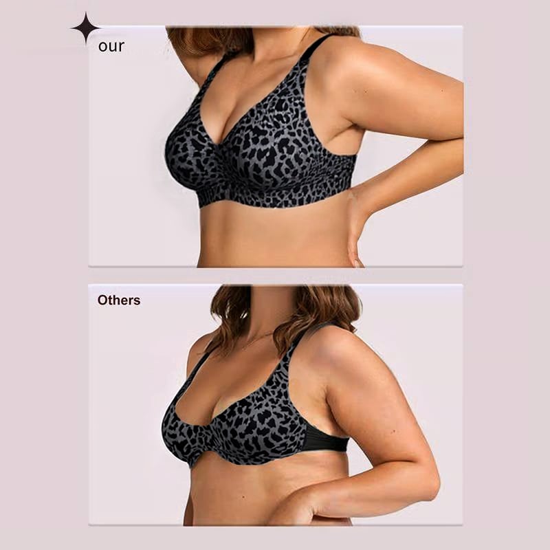 🔥Super Firming Leopard Print Jelly Bra | Women Wirefree Bras 👍