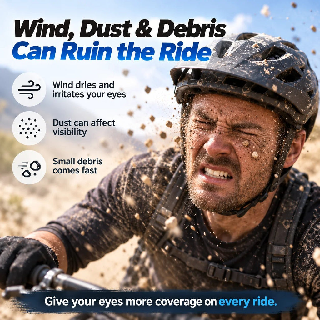 🔥 Wide-View Cycling Goggles – Wind & Dust Protection for Outdoor Riding