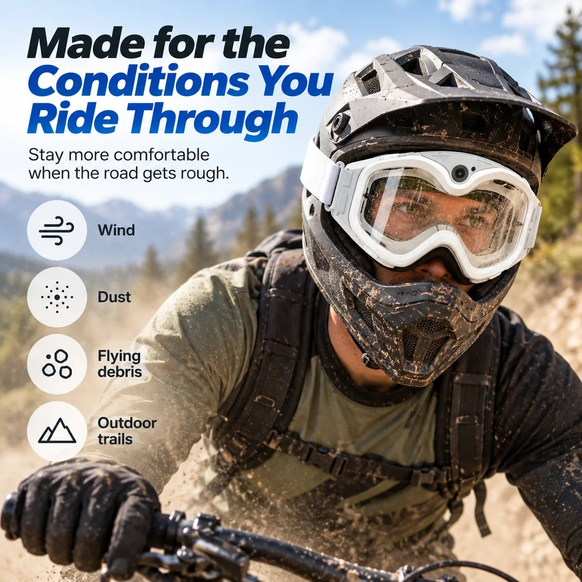 🔥 Wide-View Cycling Goggles – Wind & Dust Protection for Outdoor Riding