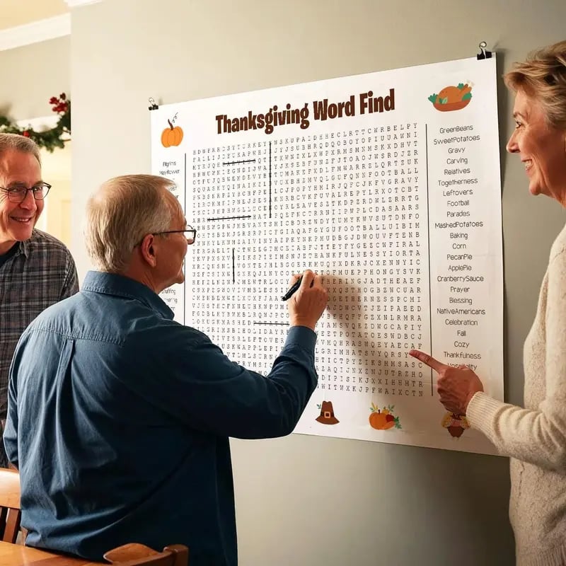 🔥🎉 Jumbo Thanksgiving Word Search Poster🎉