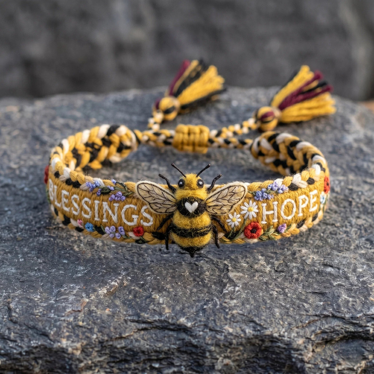 🌼 Benedizioni e speranza 🐝 Braccialetto intrecciato a mano in edizione limitata 2026 con motivo ape.