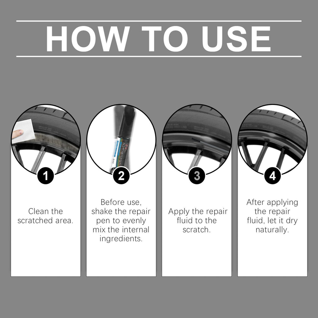 Magic Car Scratch Repair Pen – Fix rim scratches in minutes. Permanent, no‐drip formula. Includes clear coat. ✨🔧