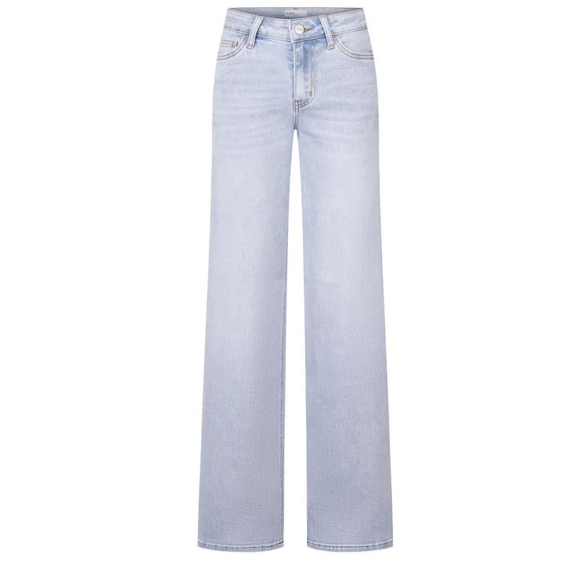 New Mid-Low Rise Tummy Control Curve-Hugging Plus Size Stretch Distressed Wide-Leg Jeans