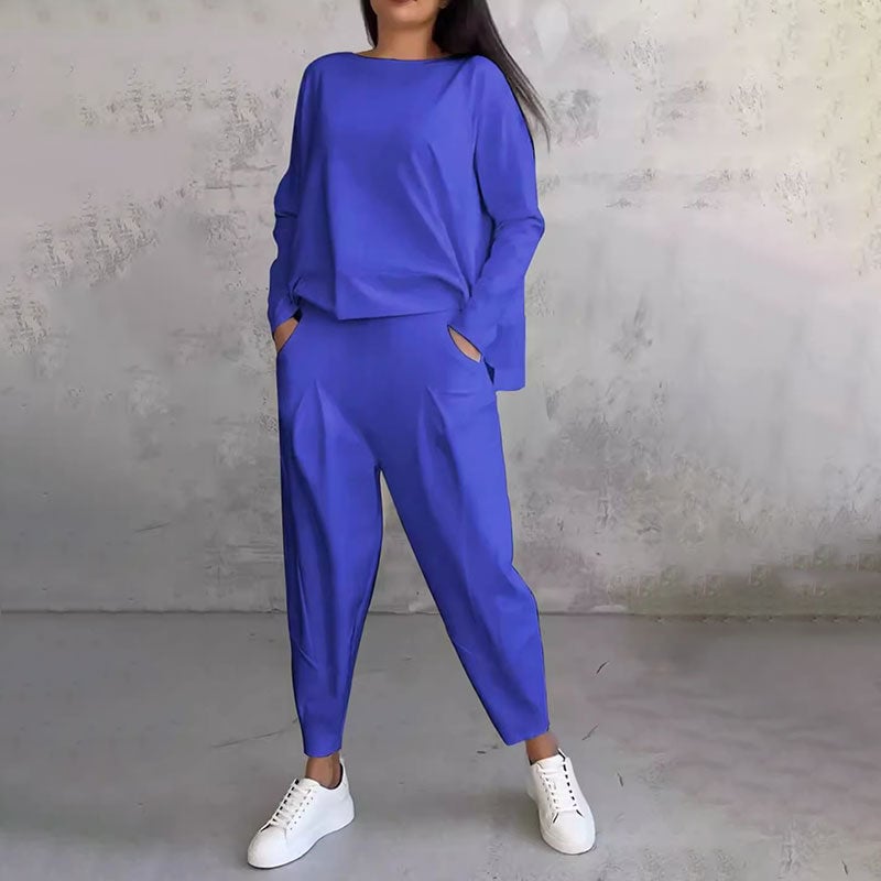 🌸Women's 2-piece set: long-sleeved round neck top + pants