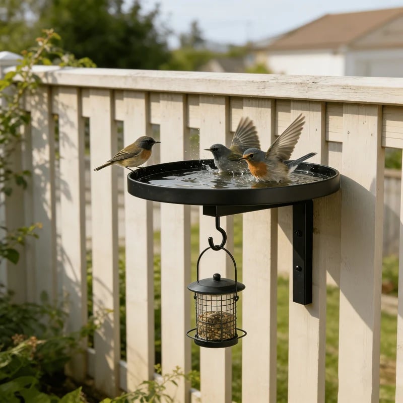 Wall-Mounted Metal Bird Bath – Antique Bronze Finish 🐦