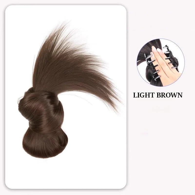 🎉Clip-on Feathered Bun Wig