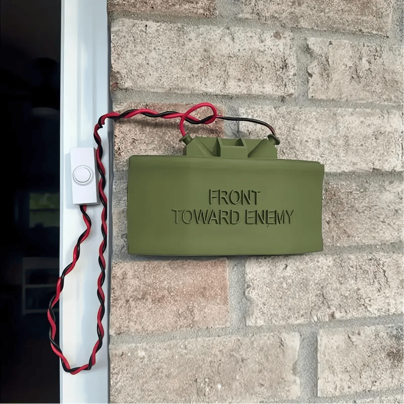 Military Theme Prank Doorbell Decor – Funny Tactical Style Door Decoration