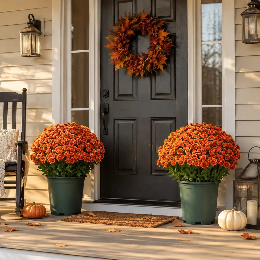 🌼🍂 Full-Bloom Artificial Mum Flower Bushes