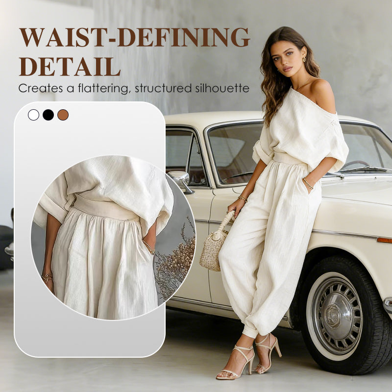 Women's Asymmetrical One-Shoulder Top & Pants Set