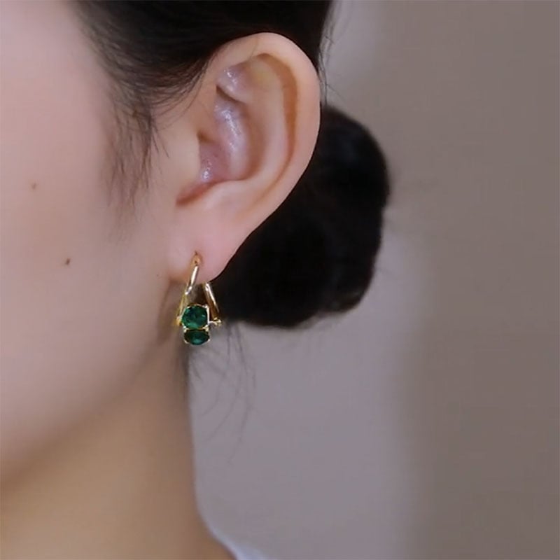 Fashion Green Crystal Earrings