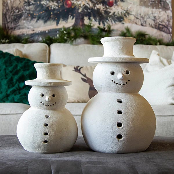 ⛄️ Frosted Snowman Luminaries Set of 2