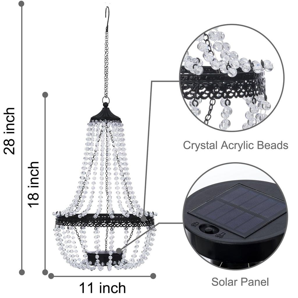 🔥Limited-Edition Solar Hanging Acrylic Crystal Chandelier Outdoor Garden Decorative Lights👍