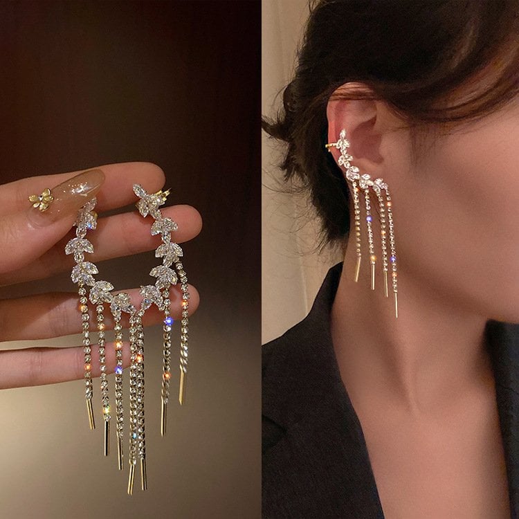 (🌸New Spring)Willow tassel ear cuff earrings