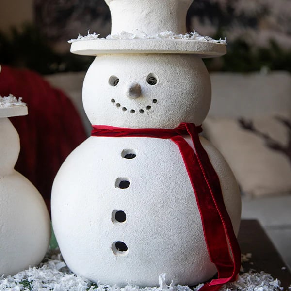 ⛄️ Frosted Snowman Luminaries Set of 2