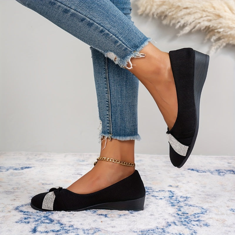 💕Women's Lightweight Fashion Rhinestone Wedge Shoes