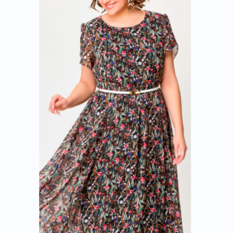 🔥 Flowy Floral Dress with Delicate White Belt