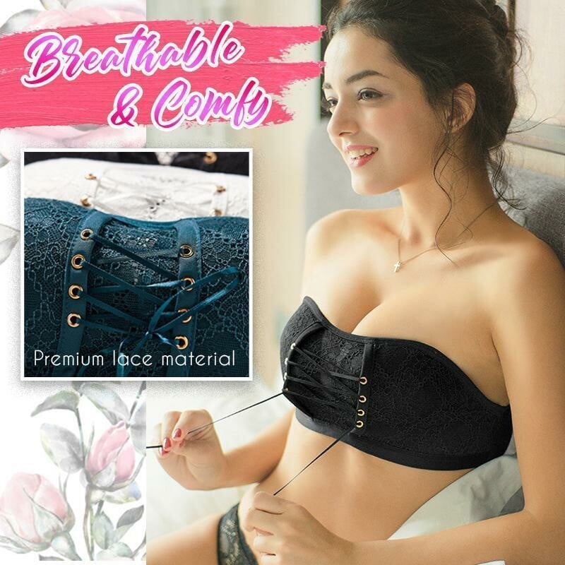 Strapless Lace Drawstring Bandeau