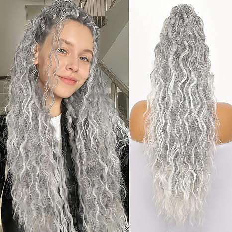 💜Curly Wavy Frizzy Hair Extension with Ponytail🔥