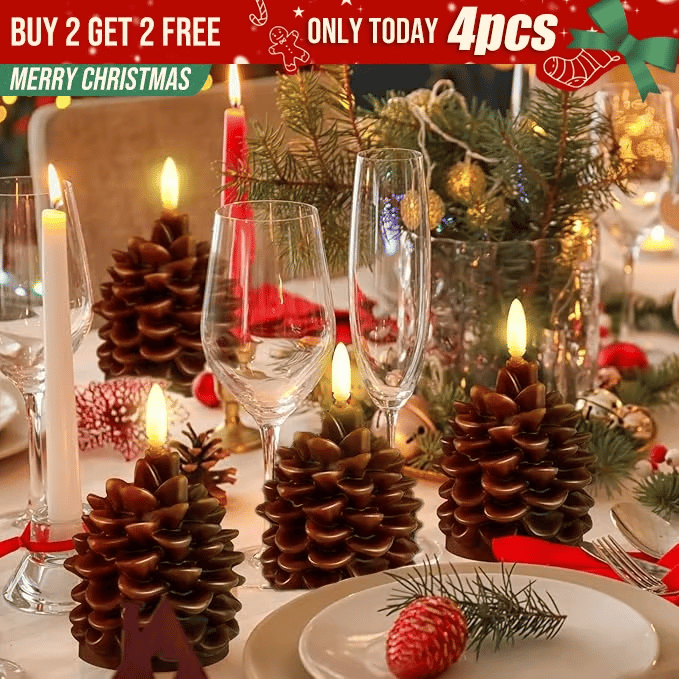 🔥BUY 1 GET 1 FREE✨Flameless Pinecone Candles Battery Operated with 6 Hour Timer
