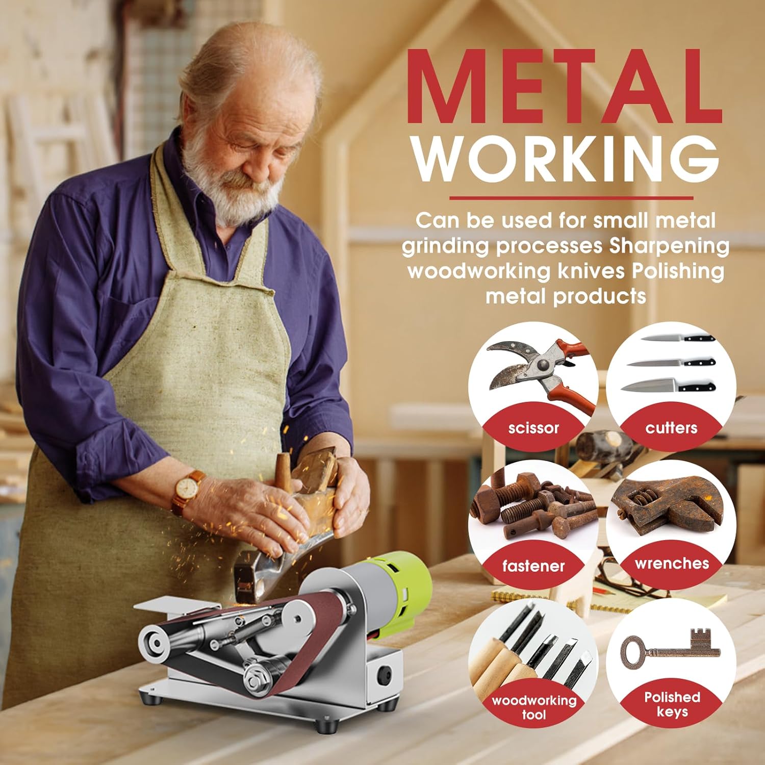7 Adjustable Speed 15 Degree Belt Sander