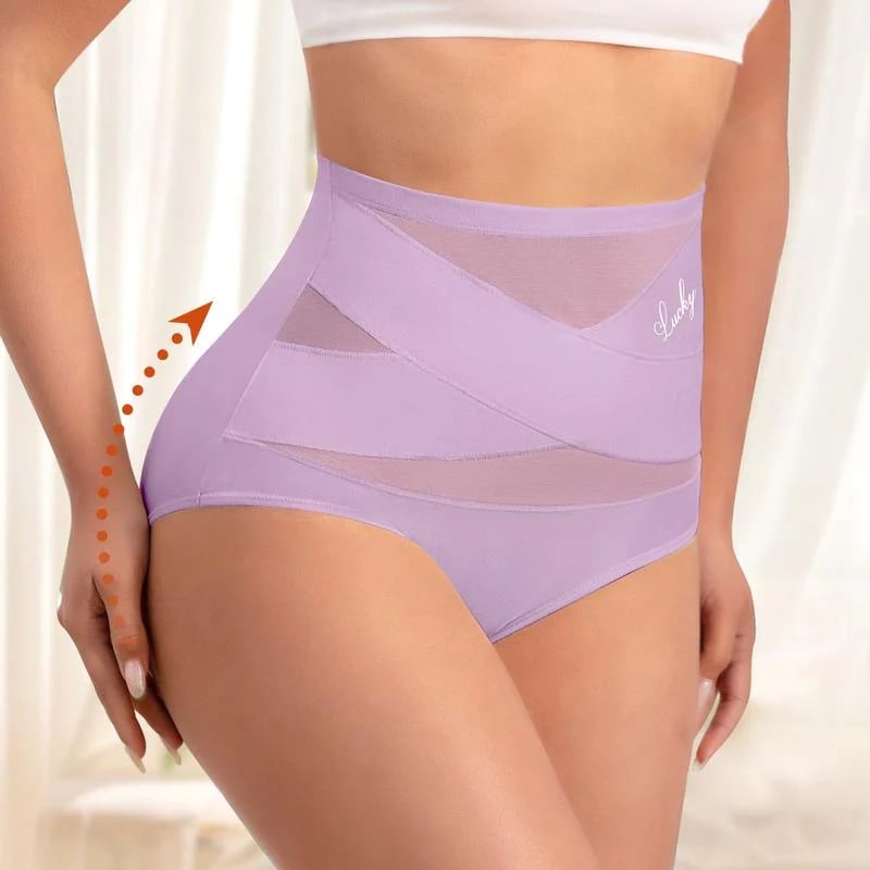🌸Limited-Time Off-Buy 2 Get 1 Packs✨Plus-Size High-Waist Cross Tummy Control Panties