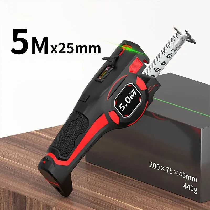 📏 2-in-1 Tape Measure with Laser Guide – Straight Lines Every Time 🎯