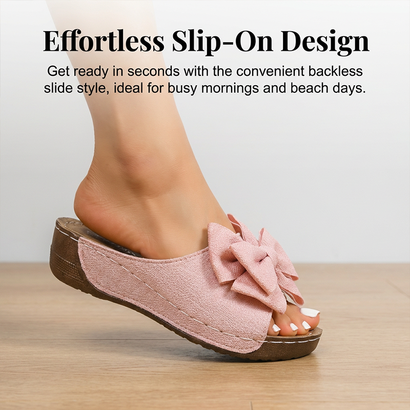 🔥Women's Bowknot Peep-Toe Wedge Sandals