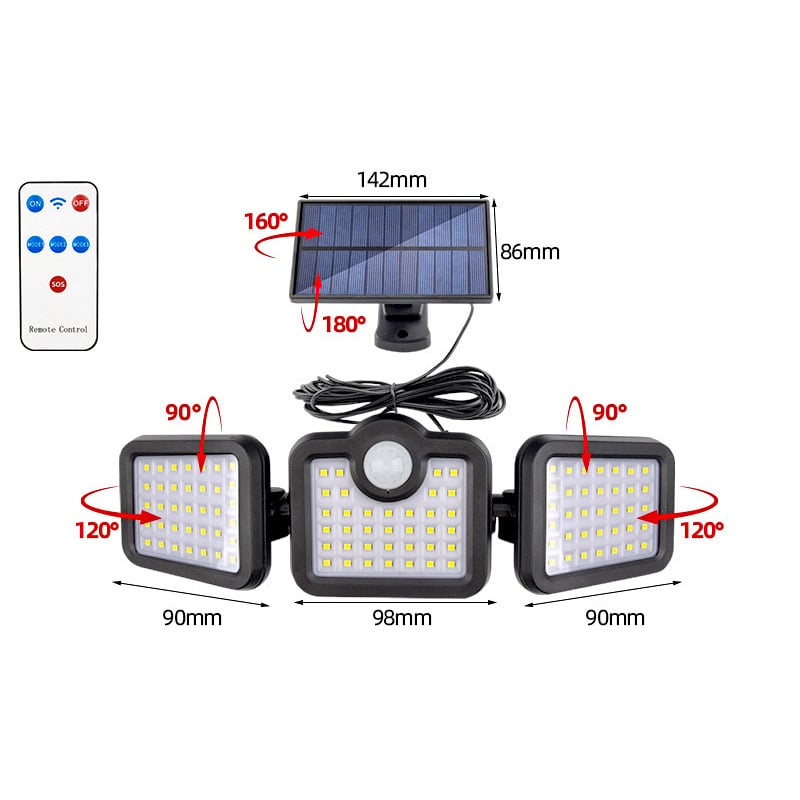 Waterproof Triple Solar LED with Motion Sensor – lionclay