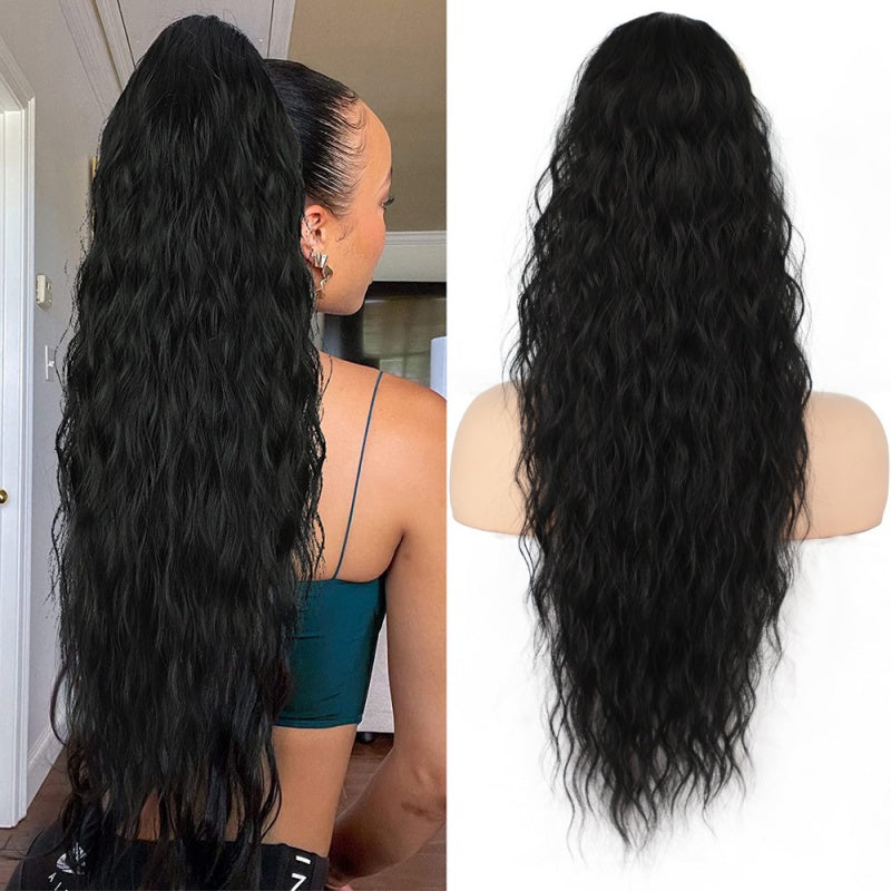💜Curly Wavy Frizzy Hair Extension with Ponytail🔥
