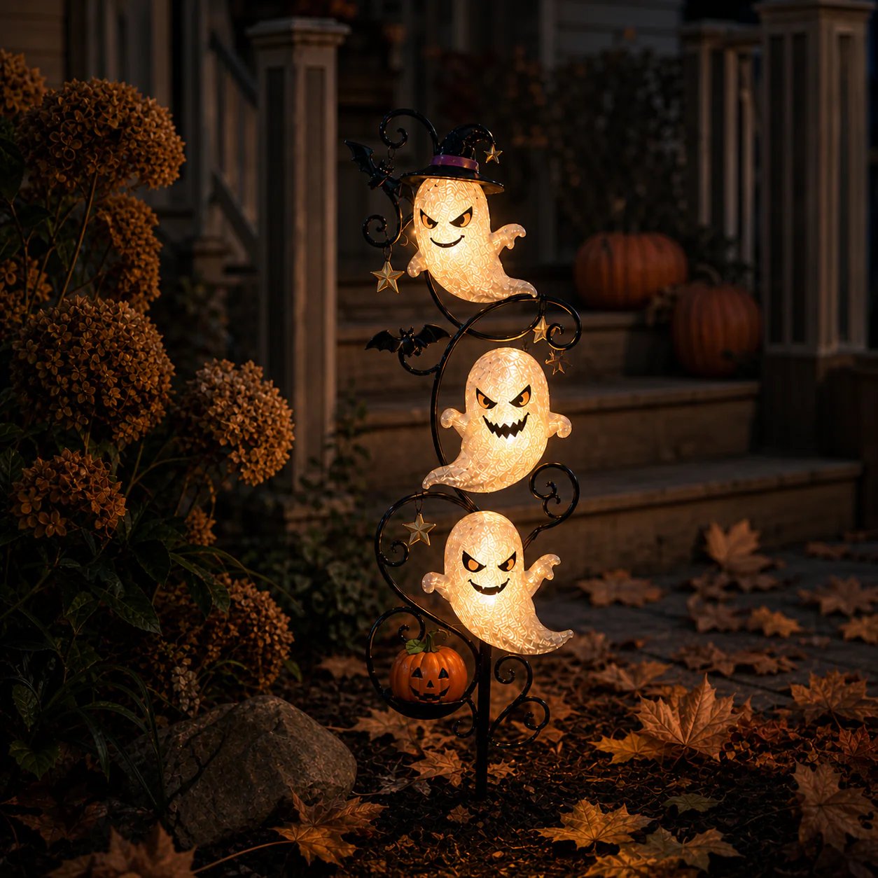 ☀Solar-Powered Little Ghost Garden Stake Light | Whimsical Halloween Outdoor Decor |