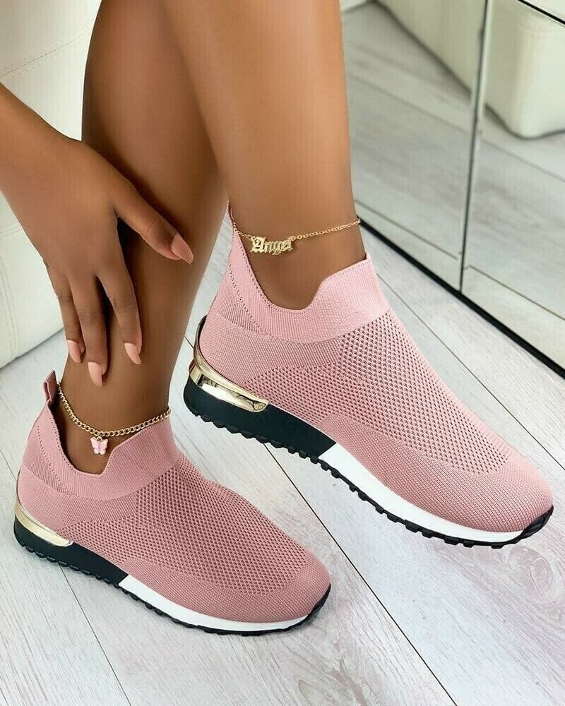 Elegant elastic slip-on flat shoes