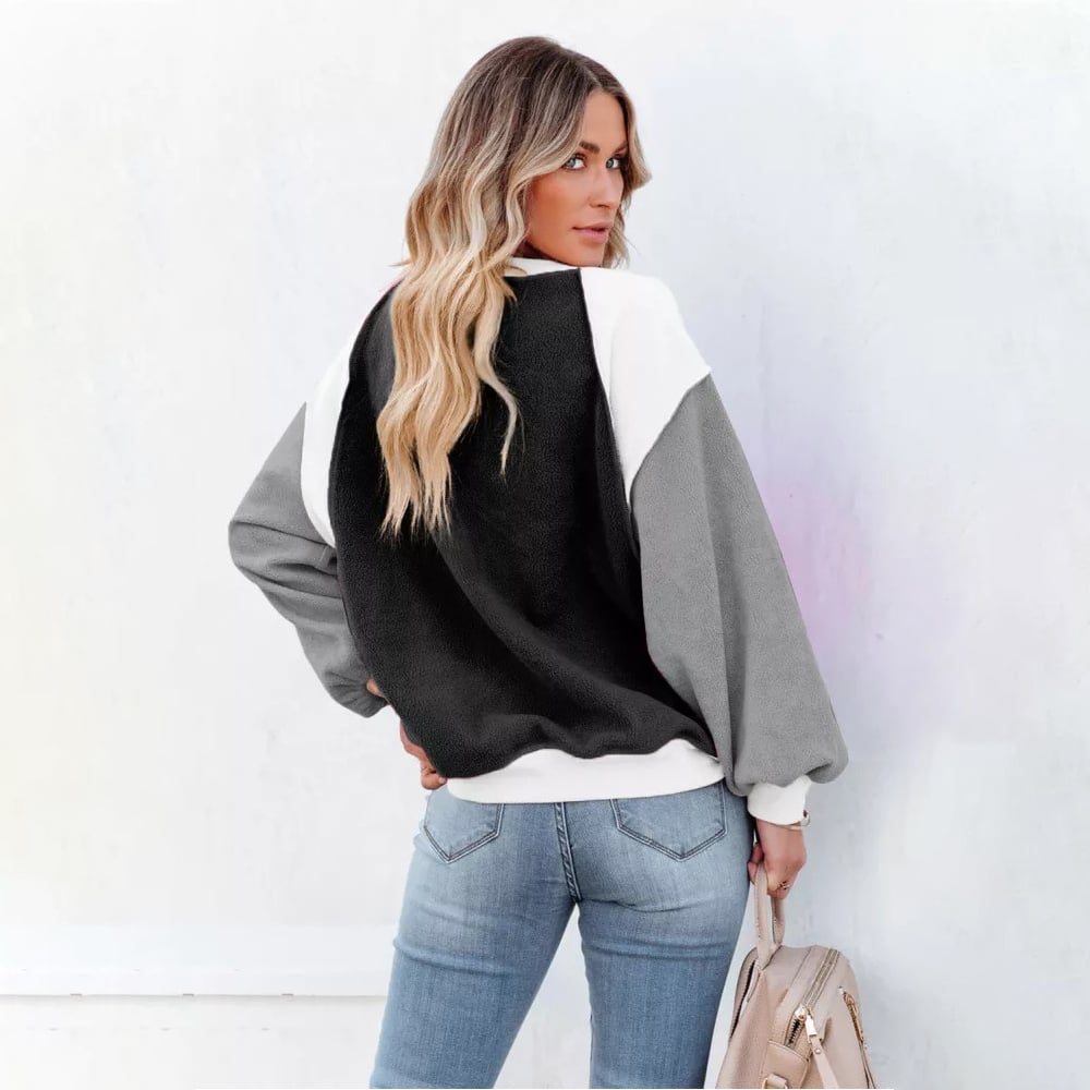 Colorblock Long Sleeve Pullover Sweatshirt