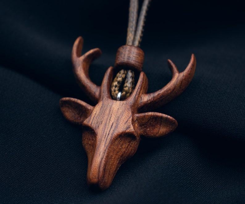 Handmade Deer Wooden Pendant-Animal Necklace